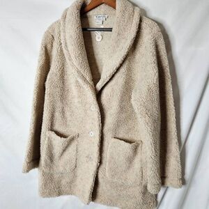 WinterSilks Oversized Sherpa Teddy Coat sz Large NWT‎